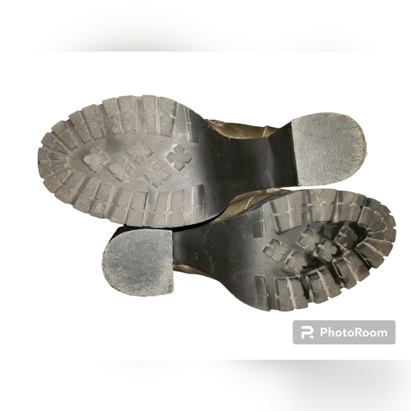 Steve Madden Laurie Floral Combat Boots Army Green Size 8 - Picture 7 of 8